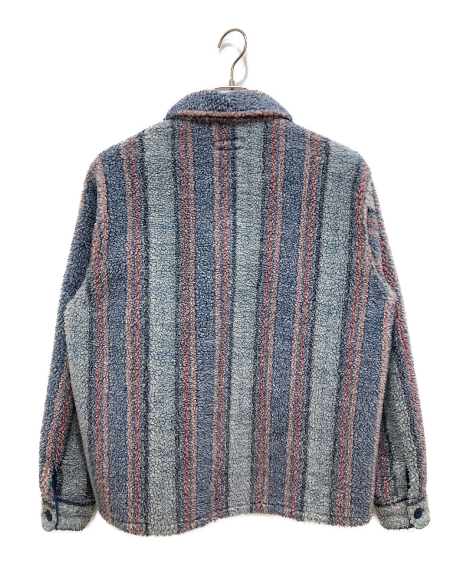 stussy (ステューシー) STRIPED SHERPA SHIRT ブルー サイズ:S