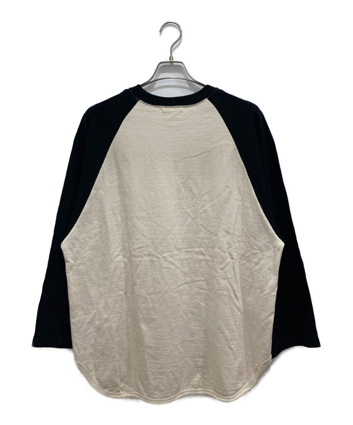 BLURHMS (ブラームス) Co/Silk Nep Baseball Raglan Tee アイボリー×ブラック サイズ:3