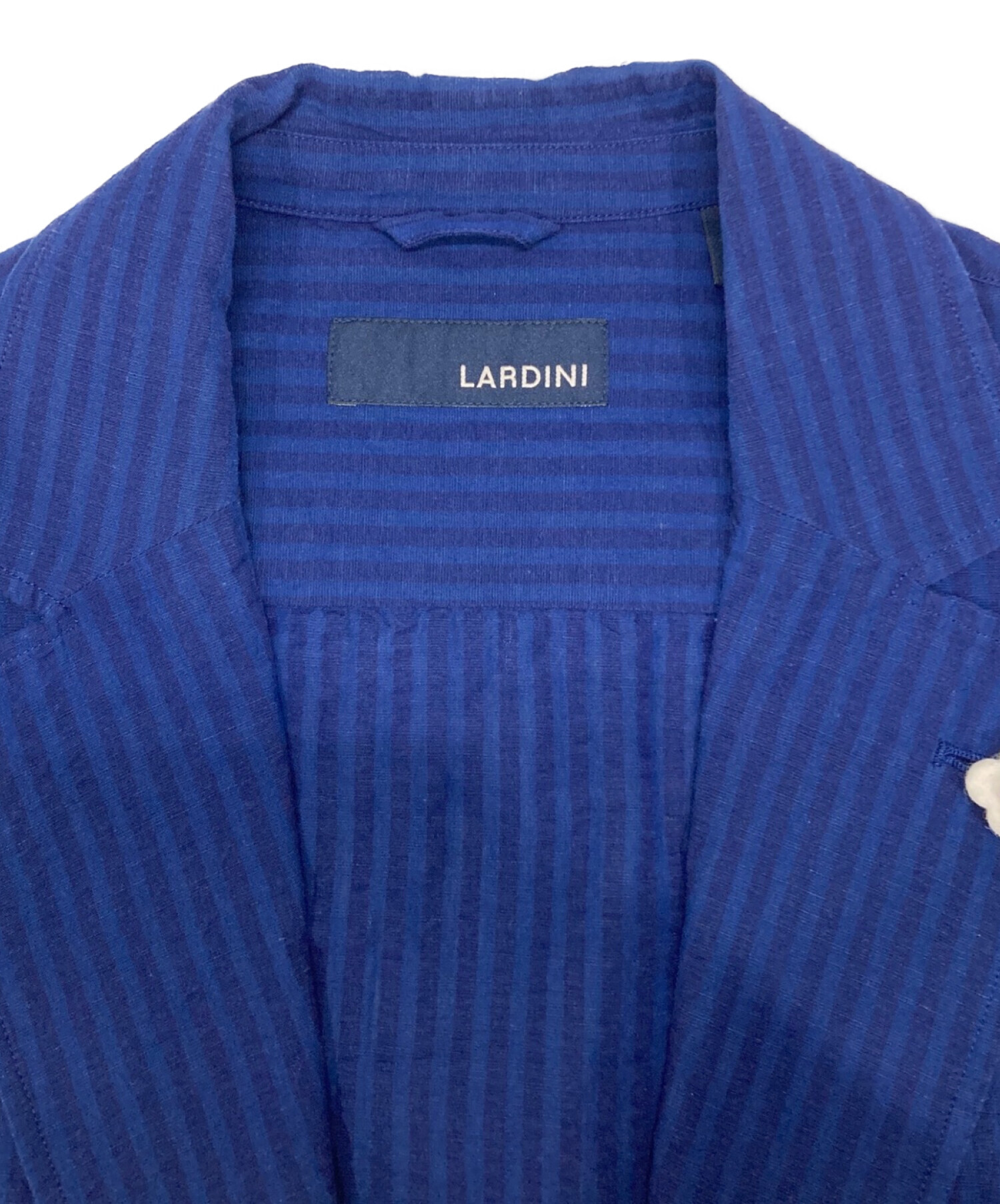 LARDINI ラルディーニ □ ジャケット シアサッカー ブルー リネン混 M