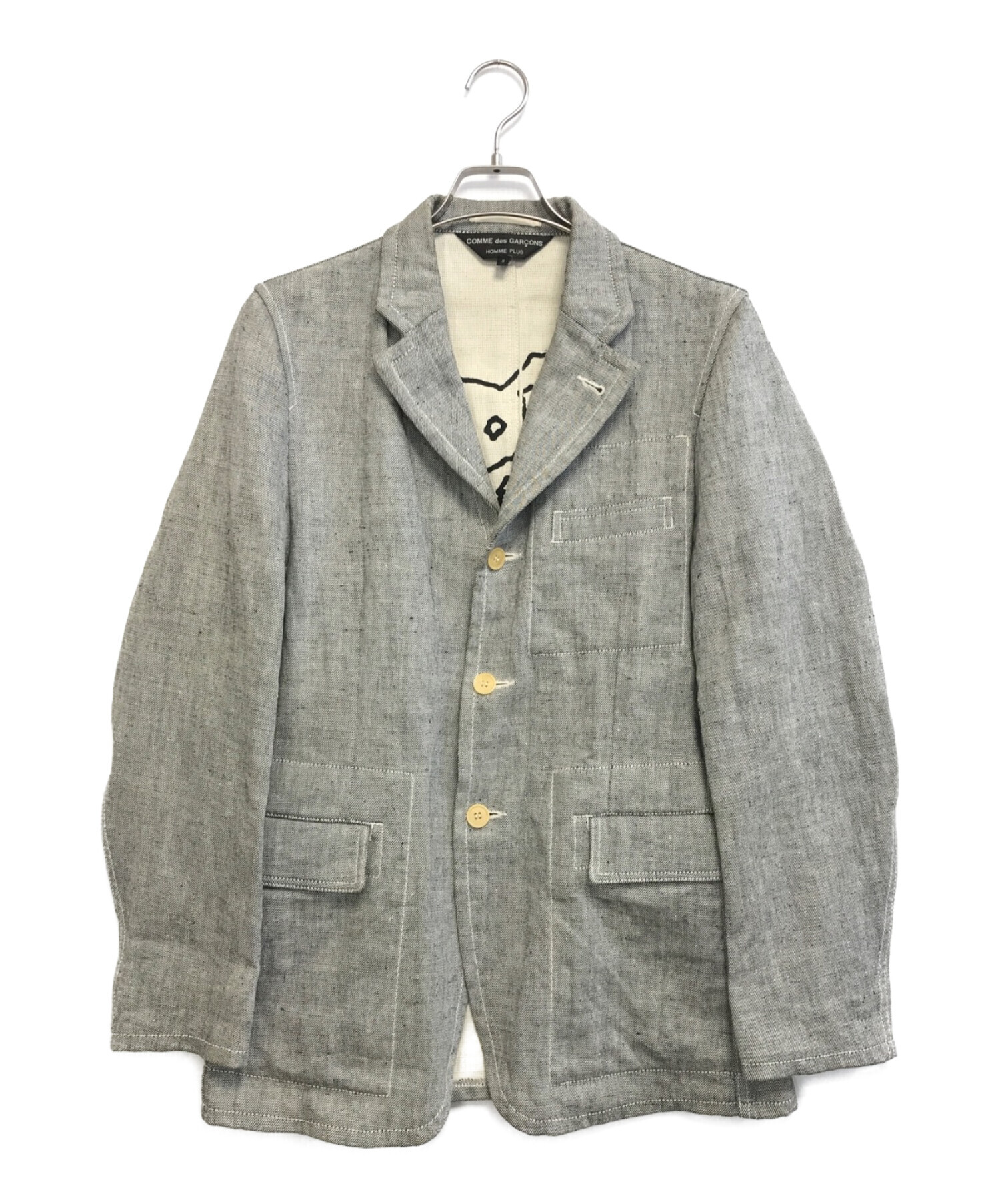 COMME des GARCONS HOMME PLUS (コムデギャルソンオムプリュス) リバーシブルテーラードジャケット グレー サイズ:S