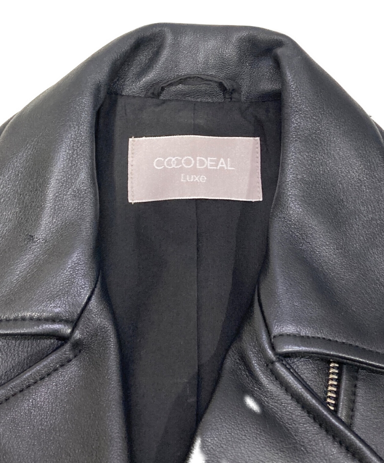 COCODEAL (ココディール) ラムレザーライダースジャケット ブラック サイズ:M