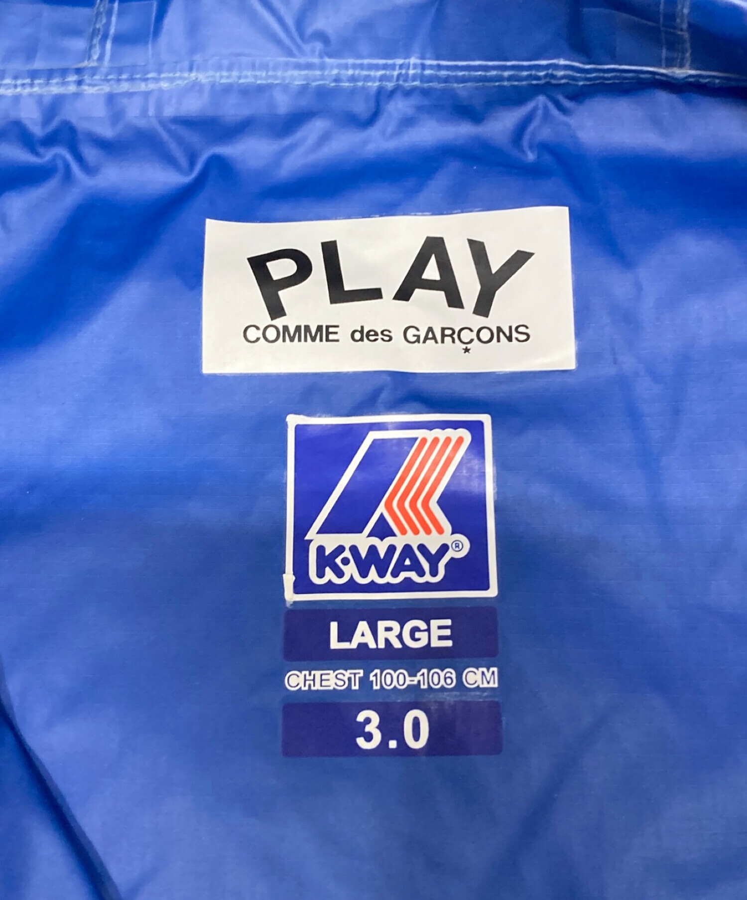 PLAY COMME des GARCONS (プレイ コムデギャルソン) K-way (ケイウェイ) アノラックパーカー ブルー サイズ:L