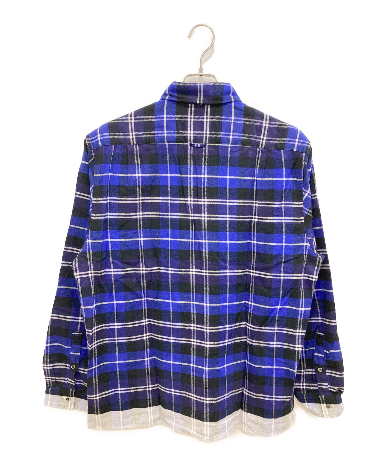 uniform experiment (ユニフォームエクスペリメント) LINE FLANNEL CHECK REGULAR COLLAR BIG  SHIRT ブルー サイズ:1