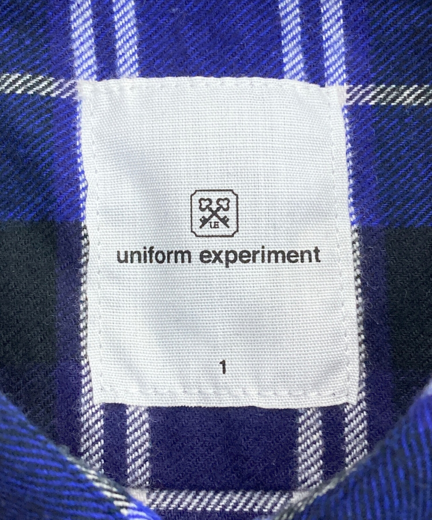 uniform experiment (ユニフォームエクスペリメント) LINE FLANNEL CHECK REGULAR COLLAR BIG  SHIRT ブルー サイズ:1