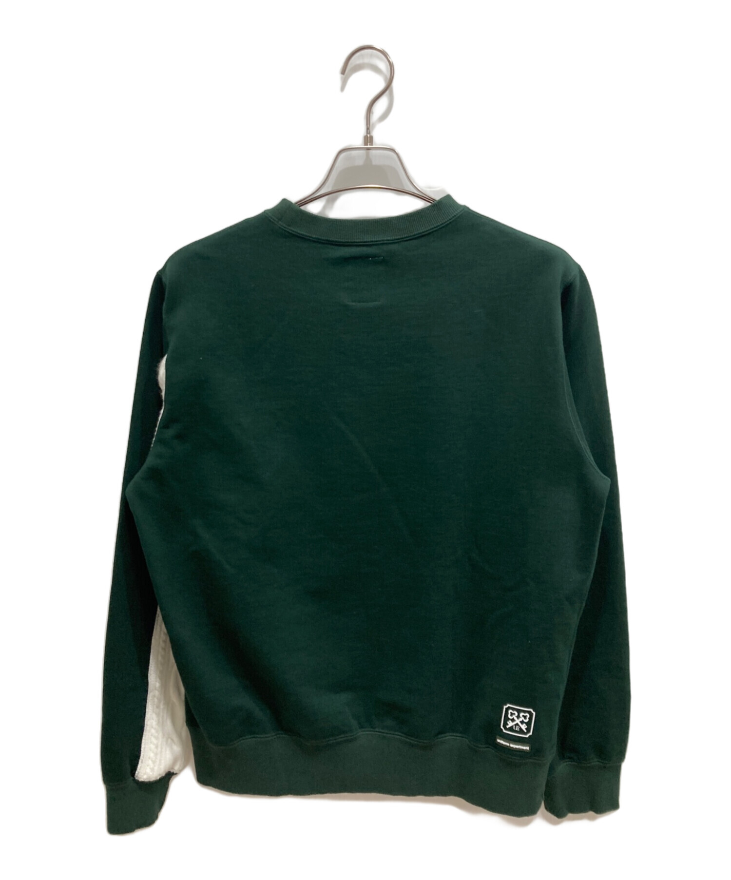 中古・古着通販】uniform experiment (ユニフォームエクスペリメント) SLEEVE PANELED CREWNECK SWEAT  グリーン サイズ:S｜ブランド・古着通販 トレファク公式【TREFAC FASHION】スマホサイト