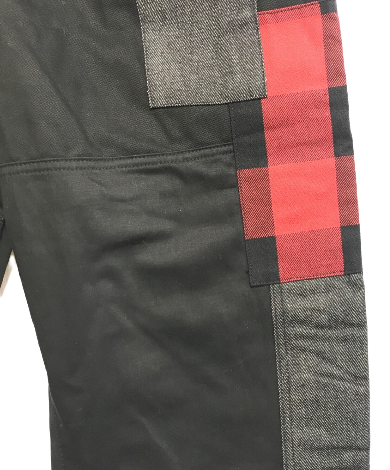 中古・古着通販】COMME des GARCONS HOMME (コムデギャルソン オム) パッチワーク1タックパンツ ブラック  サイズ:S｜ブランド・古着通販 トレファク公式【TREFAC FASHION】スマホサイト