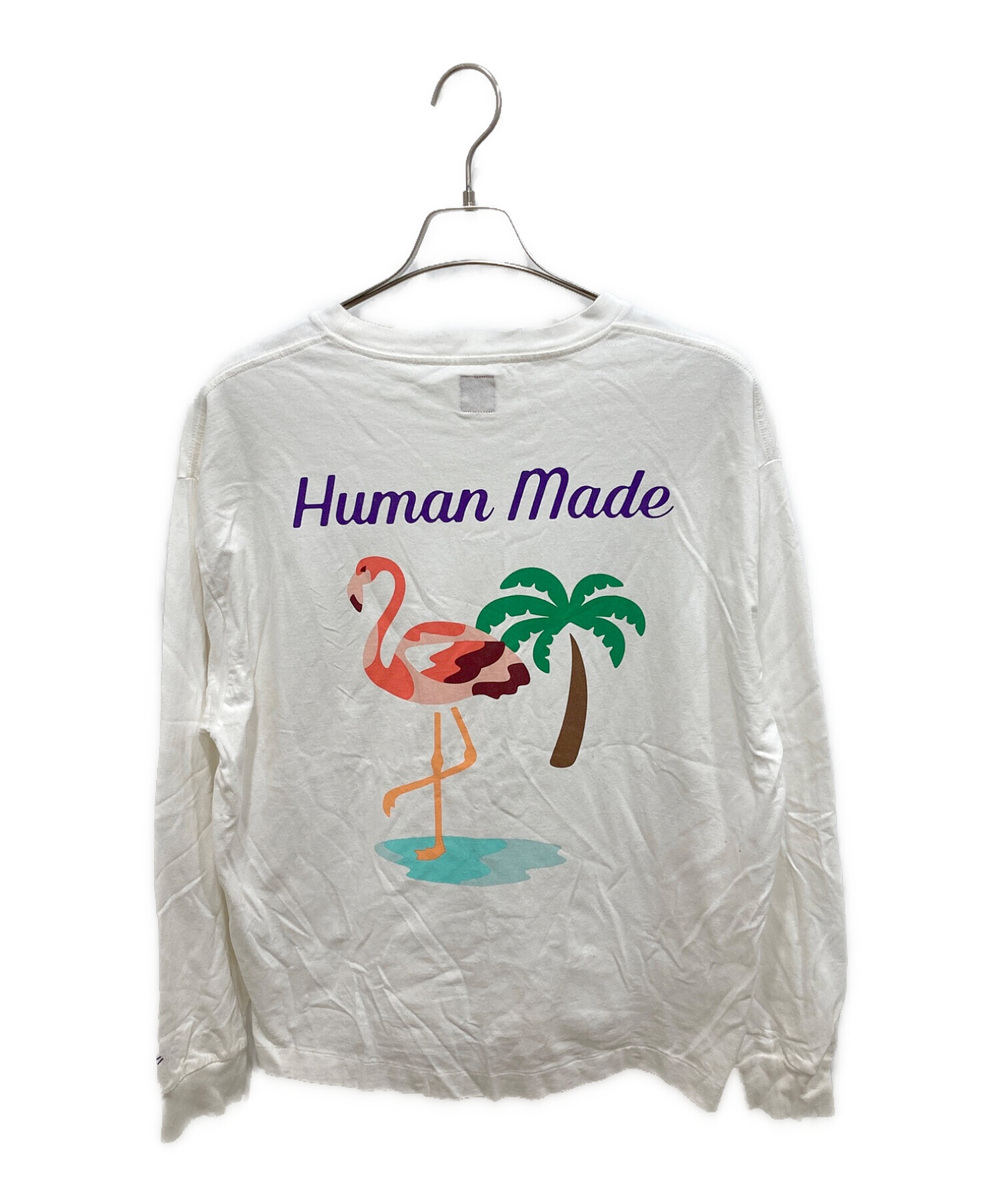 HUMAN MADE (ヒューマンメイド) FLAMINGO LONG SLEEVE T-SHIRT ホワイト サイズ:XL