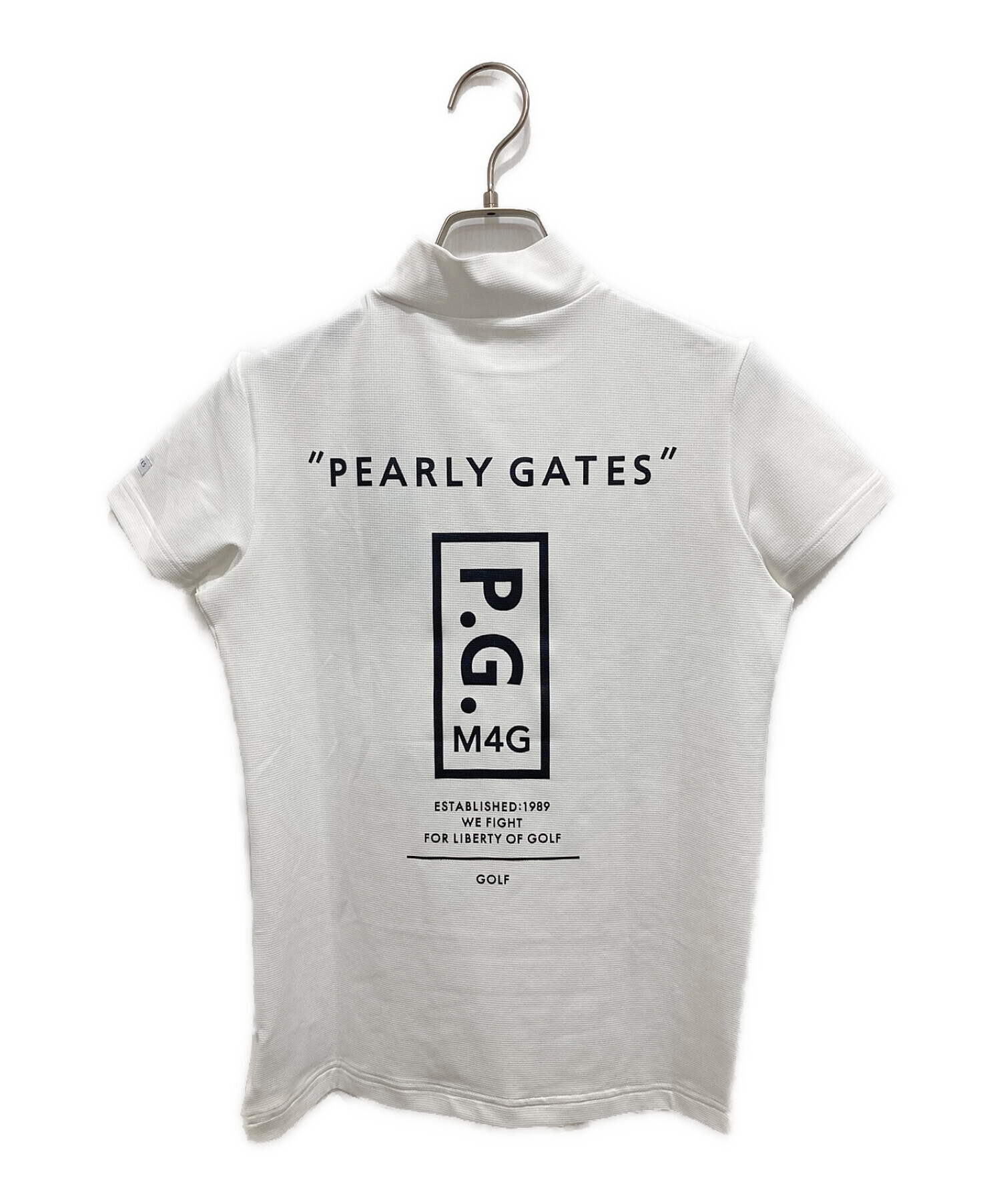 PEARLY GATES (パーリーゲイツ) 半袖ハイネックシャツ ホワイト 未使用品