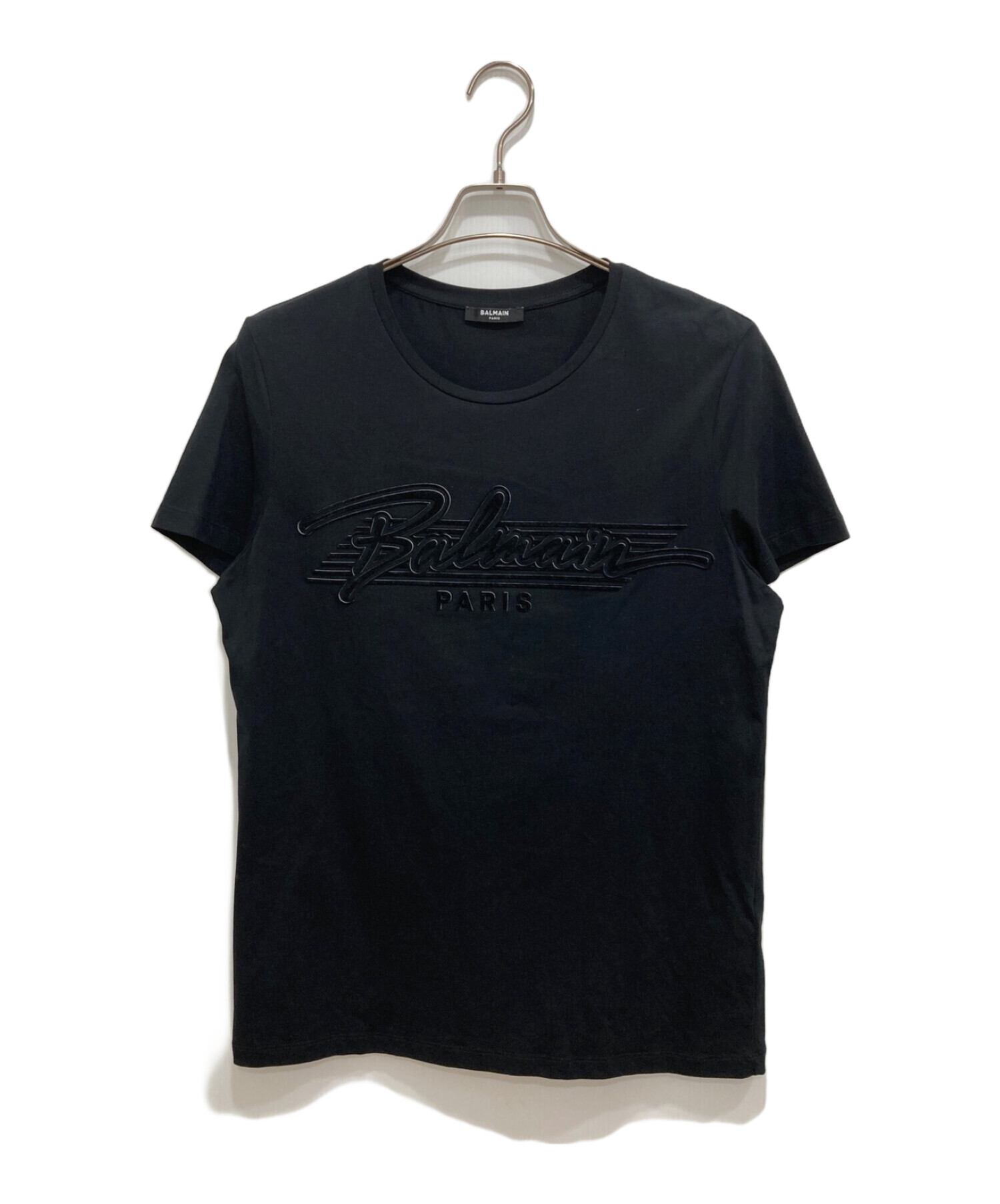 中古・古着通販】BALMAIN (バルマン) FLOCKED LOGO PRINT TEE ブラック サイズ:M｜ブランド・古着通販  トレファク公式【TREFAC FASHION】スマホサイト