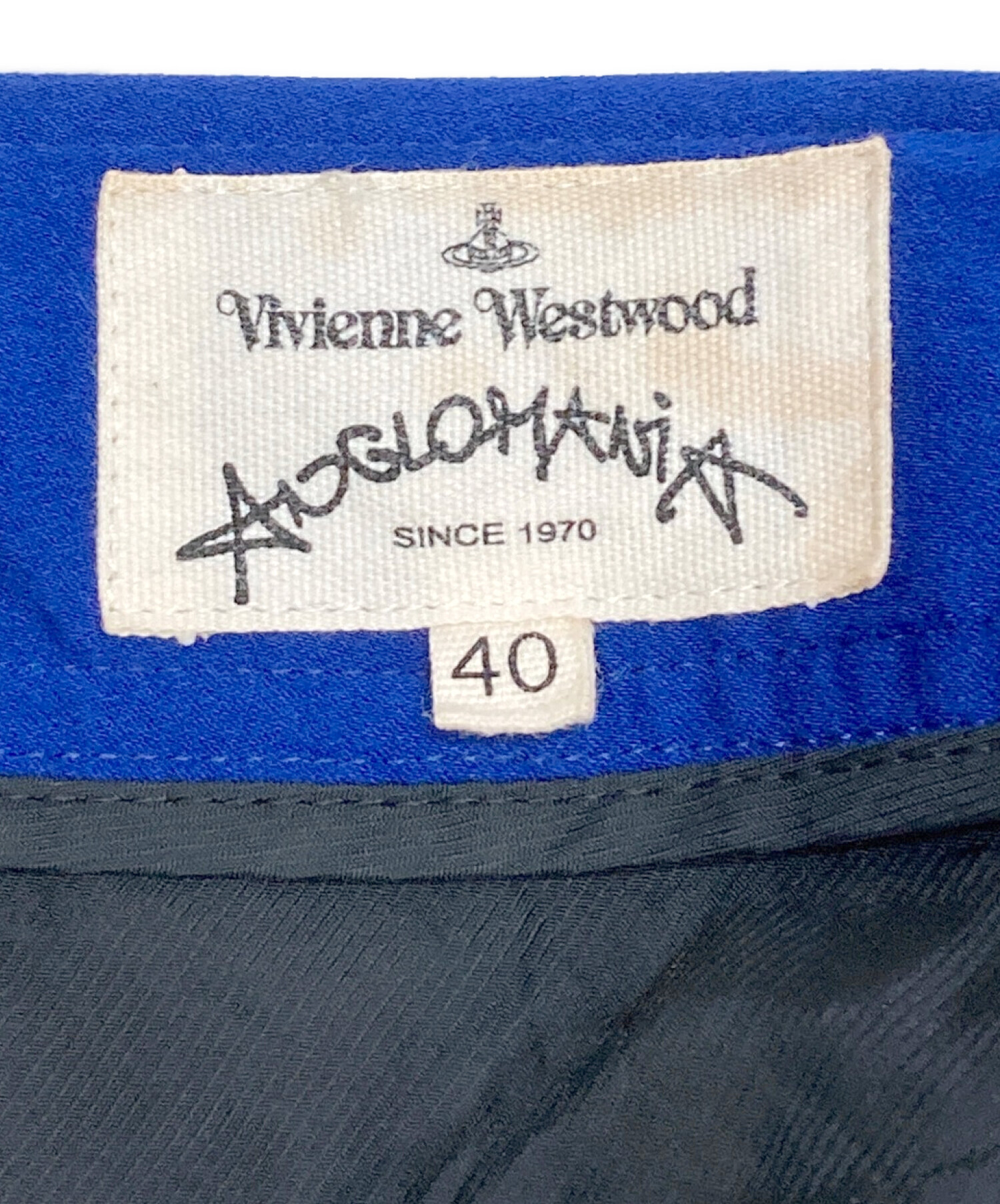 VIVIENNE WESTWOOD ANGLOMANIA (ヴィヴィアンウエストウッド アングロマニア) 変形スカート ブルー サイズ:40(L)