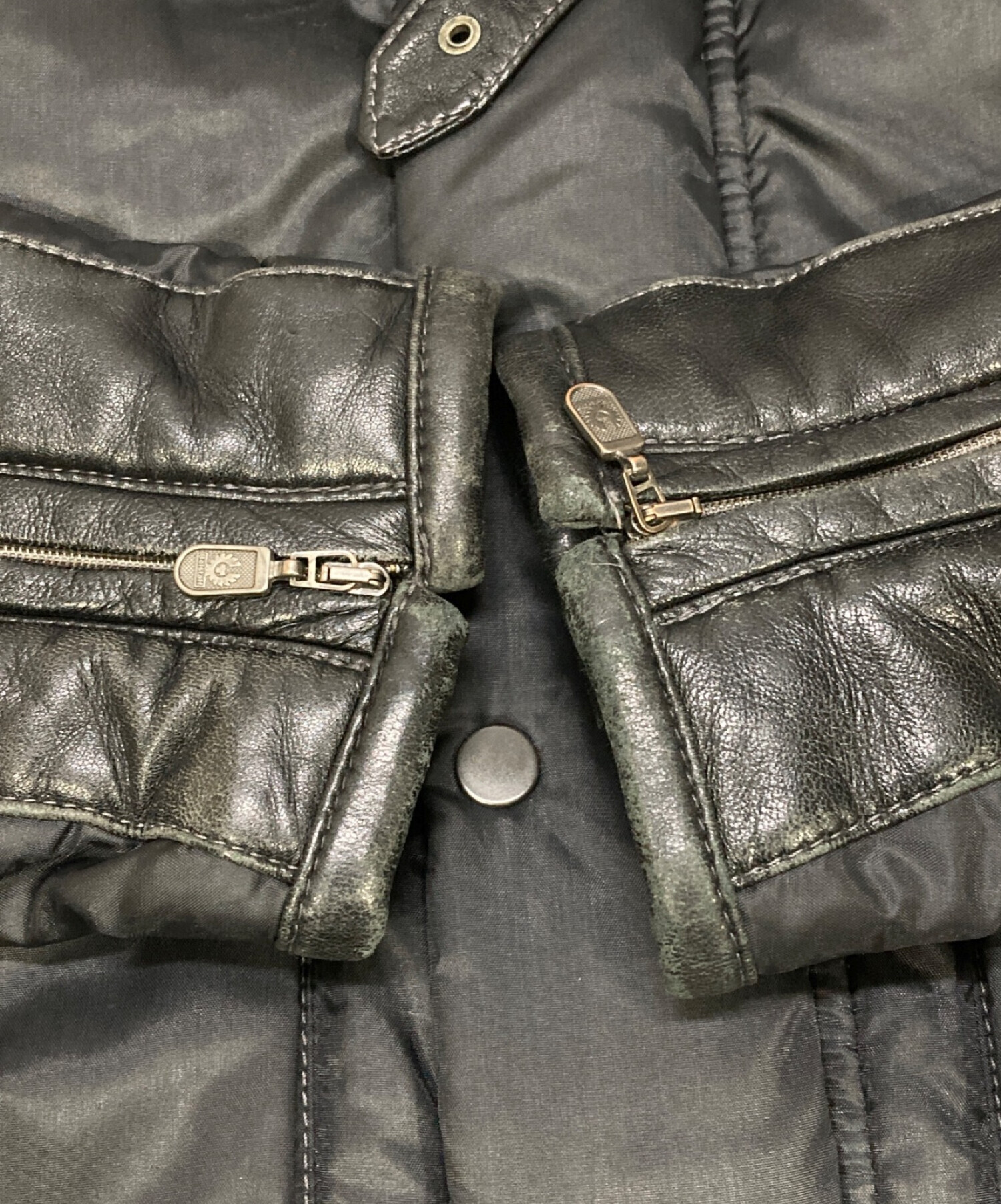 BELSTAFF Silver Label (ベルスタッフ シルバーレーベル) レザー切替中綿ジャケット ブラック サイズ:S