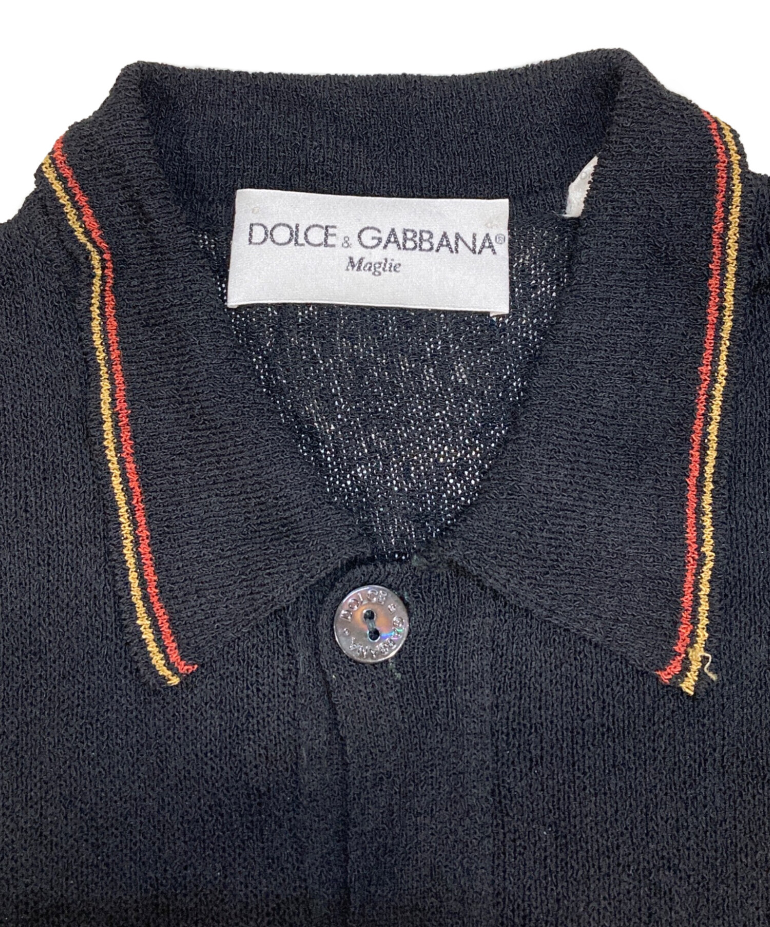 中古・古着通販】DOLCE & GABBANA (ドルチェ＆ガッバーナ) 半袖ニットポロシャツ ブラック サイズ:46｜ブランド・古着通販  トレファク公式【TREFAC FASHION】スマホサイト