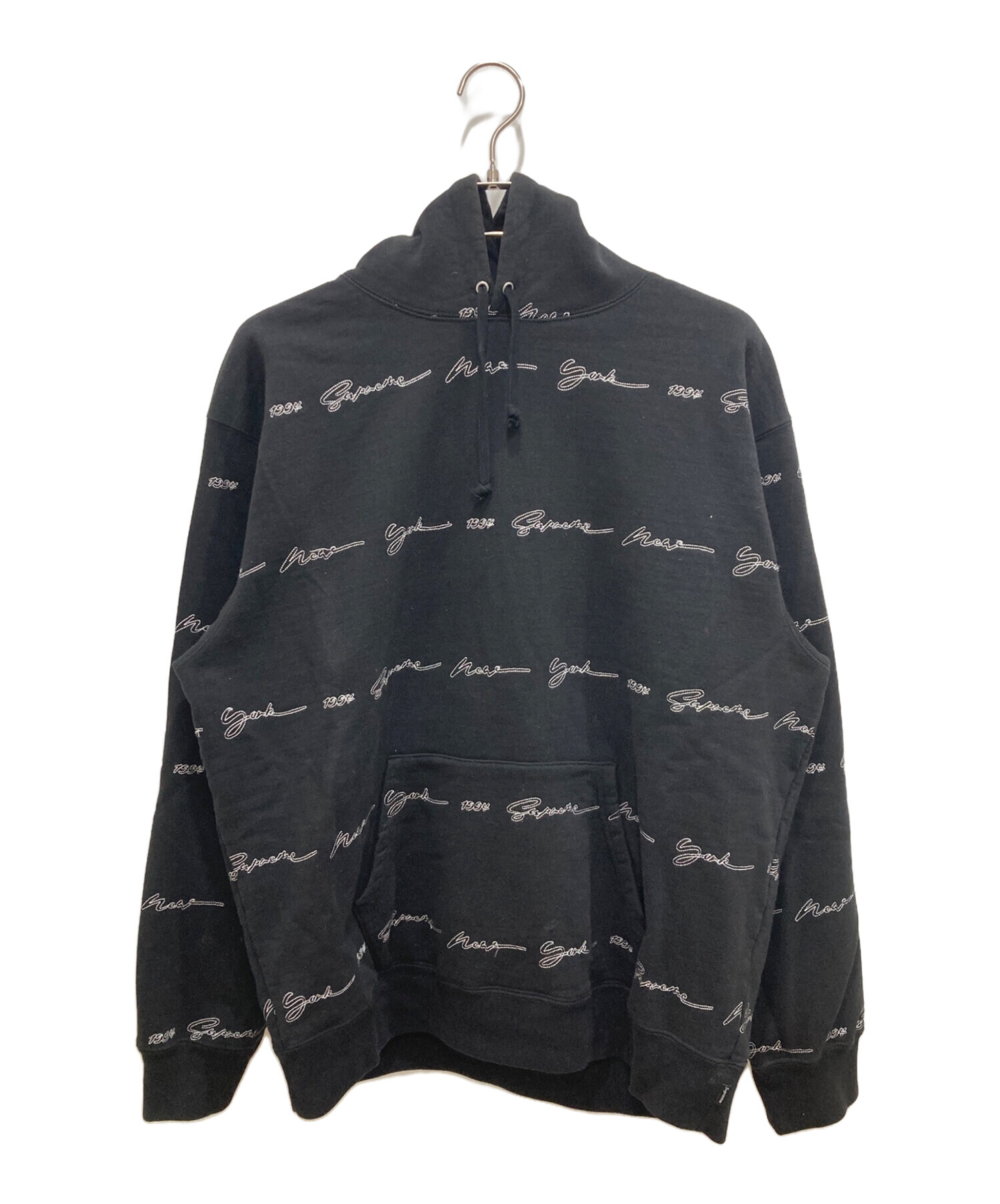 SUPREME (シュプリーム) Script Stripe Hooded Sweatshirt ブラック サイズ:L