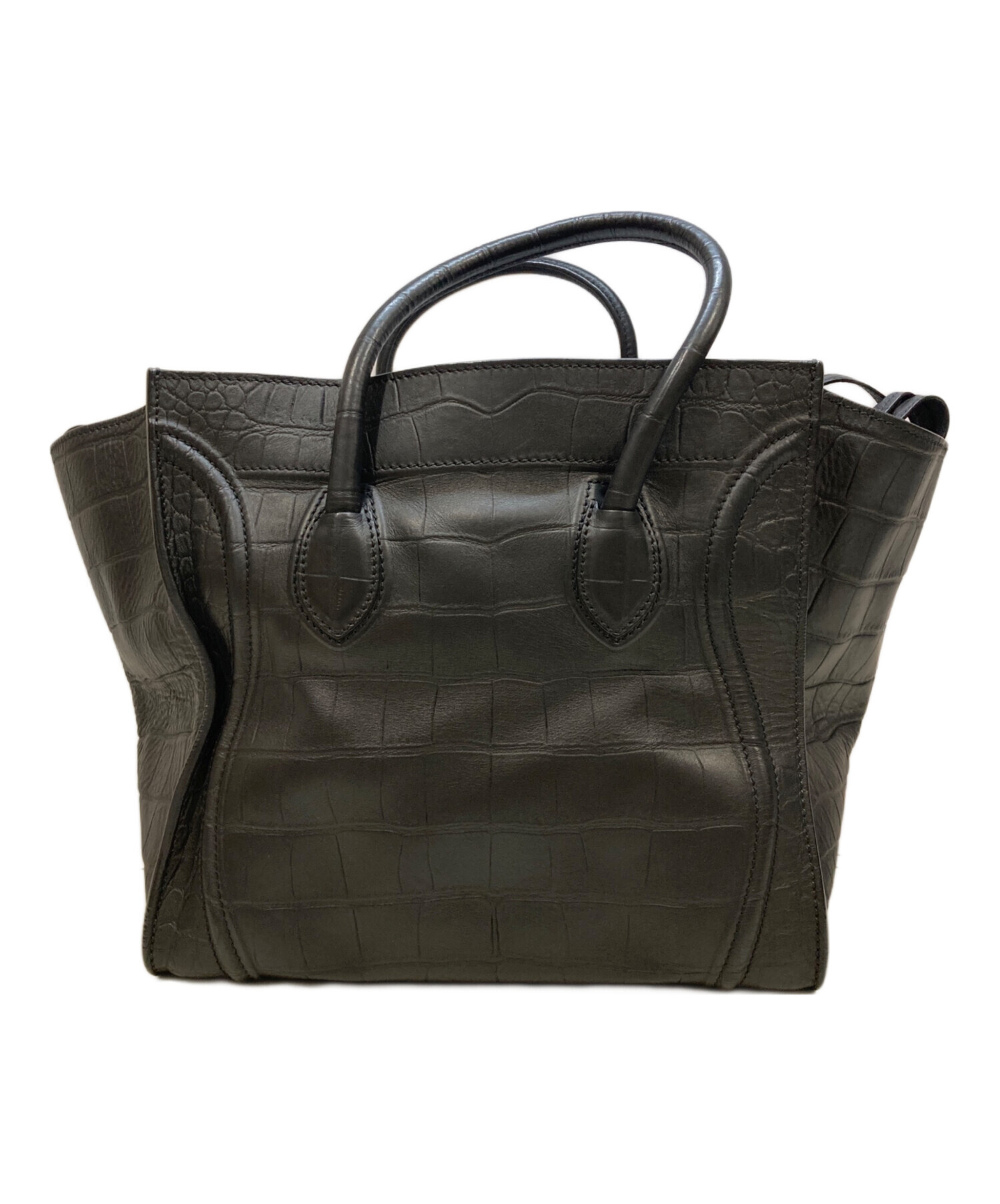 中古・古着通販】CELINE (セリーヌ) クロコ型押しトートバッグ ブラック｜ブランド・古着通販 トレファク公式【TREFAC  FASHION】スマホサイト