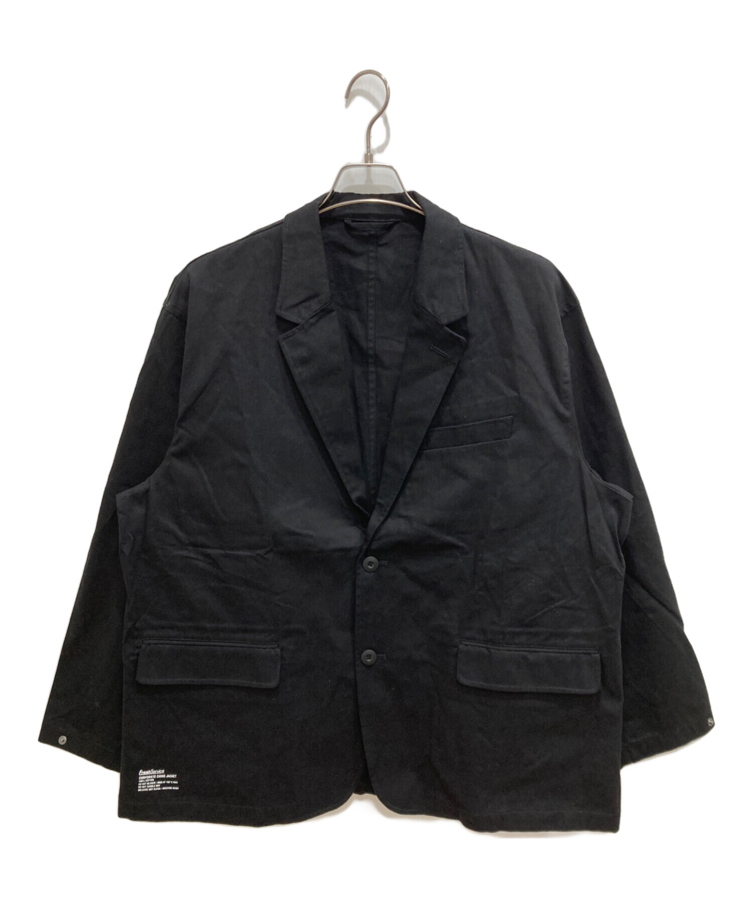 中古・古着通販】FreshService (フレッシュサービス) CORPORATE CHINO JACKET ブラック サイズ:M｜ブランド・古着通販  トレファク公式【TREFAC FASHION】スマホサイト