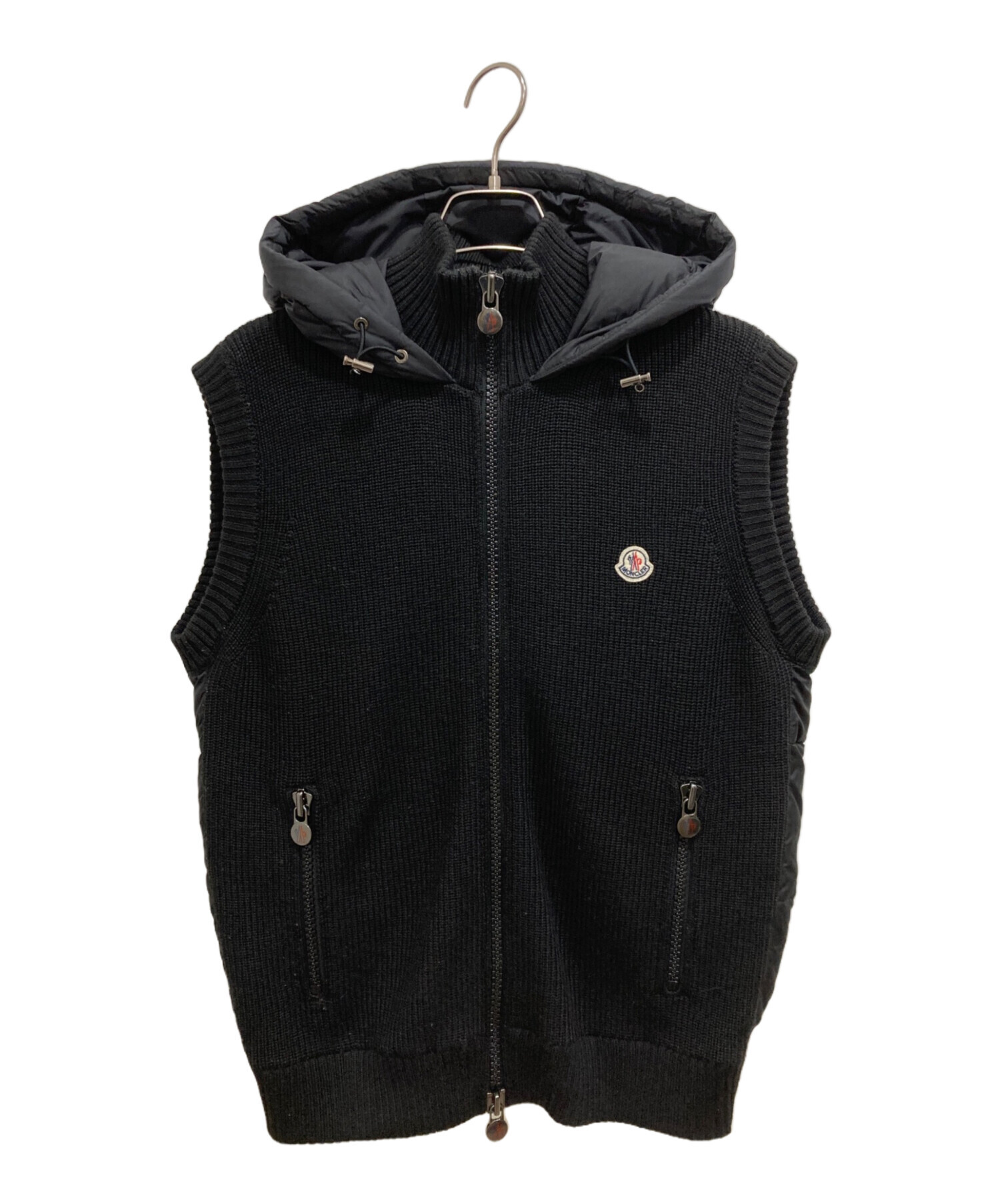 中古・古着通販】MONCLER (モンクレール) ニット切替ダウンベスト ブラック サイズ:M｜ブランド・古着通販 トレファク公式【TREFAC  FASHION】スマホサイト