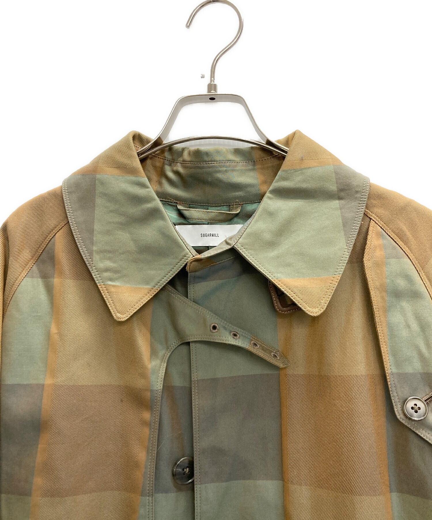 中古・古着通販】SUGARHILL (シュガーヒル) PLAID BALMACAAN TRENCH COAT カーキ サイズ:2｜ブランド・古着通販  トレファク公式【TREFAC FASHION】スマホサイト