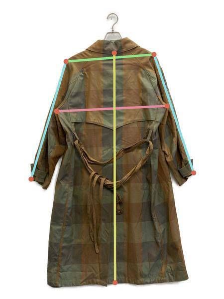 【中古・古着通販】SUGARHILL (シュガーヒル) PLAID BALMACAAN TRENCH COAT カーキ サイズ:2｜ブランド・古着通販  トレファク公式【TREFAC FASHION】スマホサイト