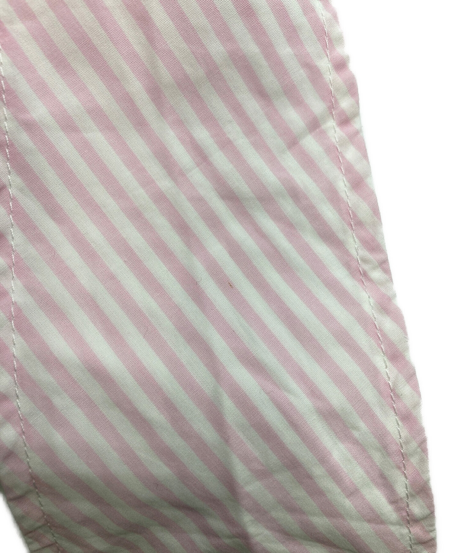 BALENCIAGA (バレンシアガ) バックロゴ ボウタイストライプシャツ ピンク サイズ:34