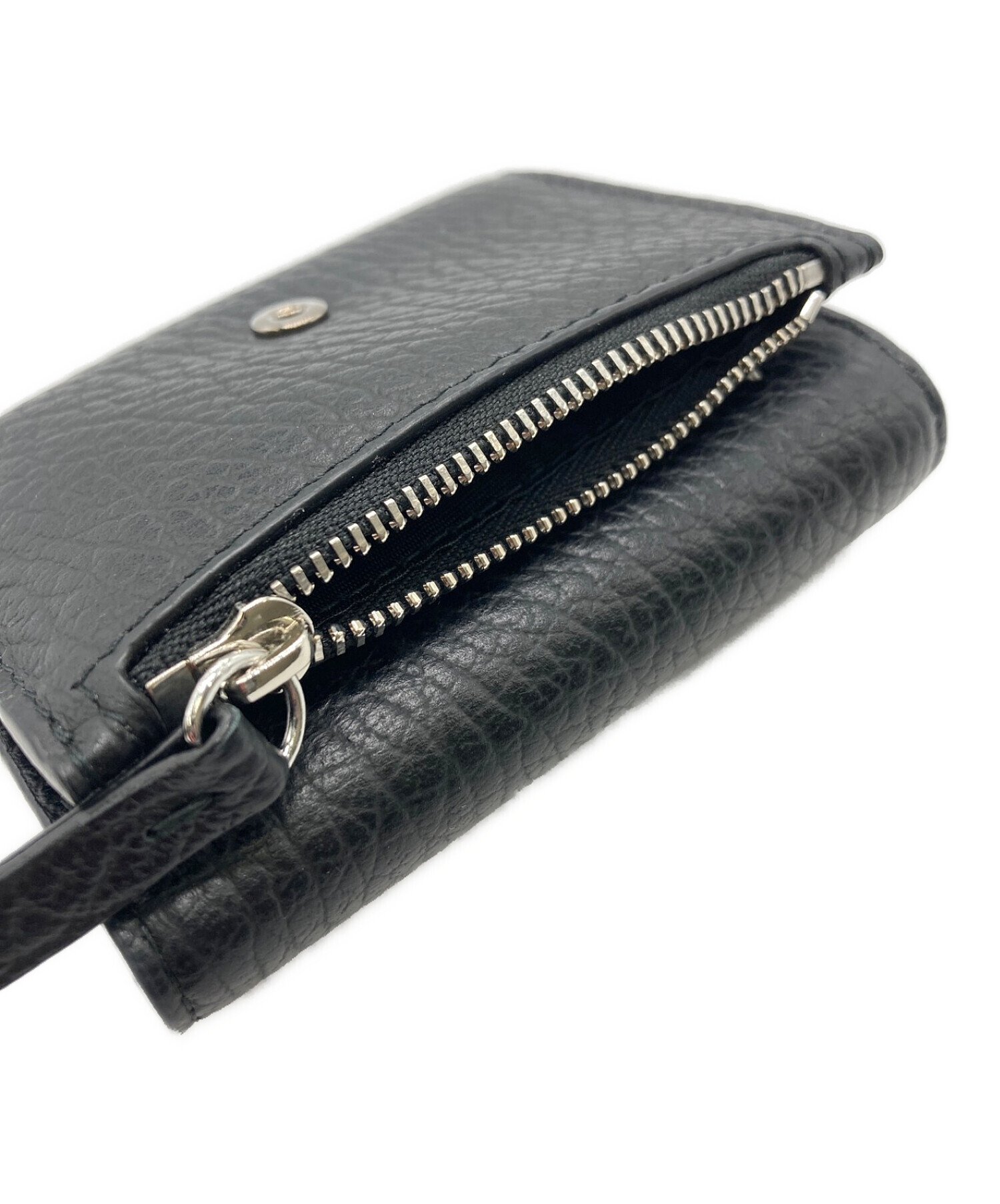 Maison Margiela (メゾンマルジェラ) Zip Compact tri fold wallet ブラック