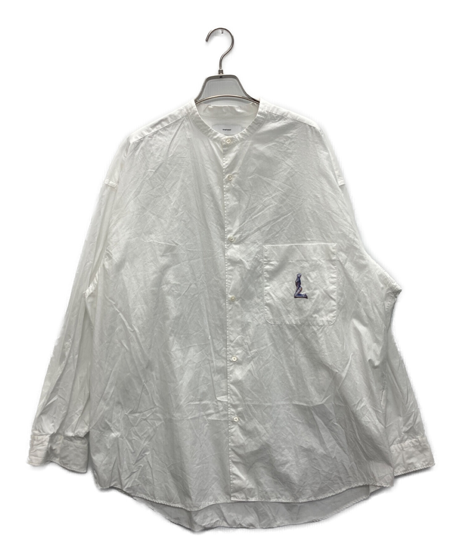 Graphpaper (グラフペーパー) Hajime Sorayama (ハジメ ソラヤマ) コラボブロードオーバーサイズバンドカラーシャツ  ホワイト サイズ:フリー