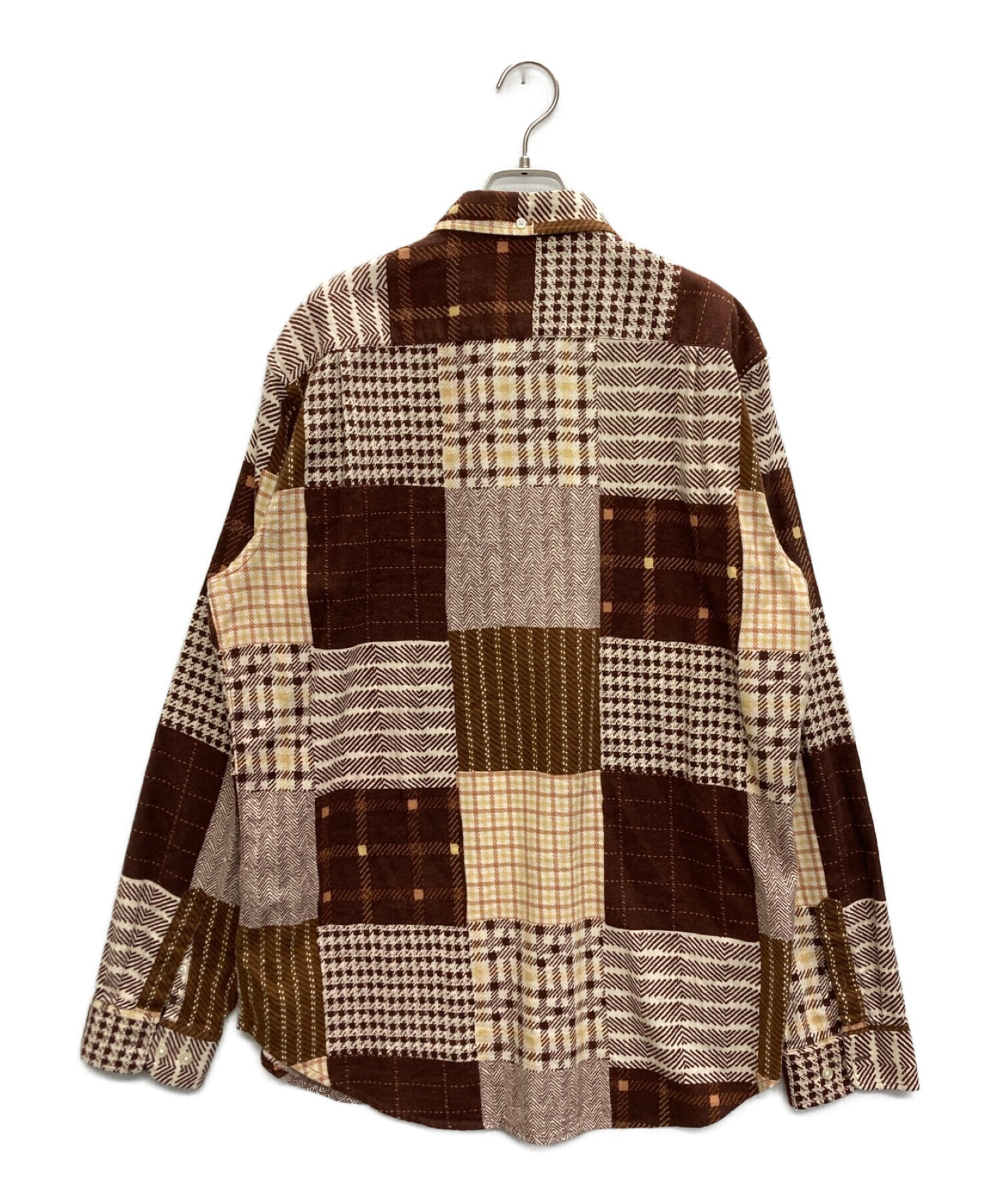 SUPREME (シュプリーム) PRINTED PATCHWORK FLANNEL SHIRT/パッチワークシャツ ブラウン サイズ:SIZE XL