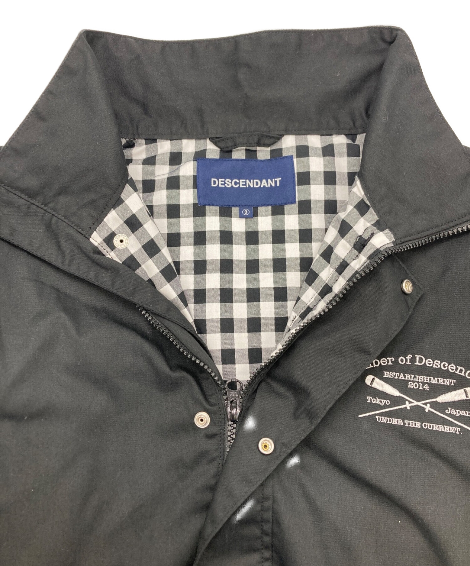 中古・古着通販】DESCENDANT (ディセンダント) SKIPPER TWILL JACKET ブラック サイズ:SIZE 3｜ブランド・古着通販  トレファク公式【TREFAC FASHION】スマホサイト