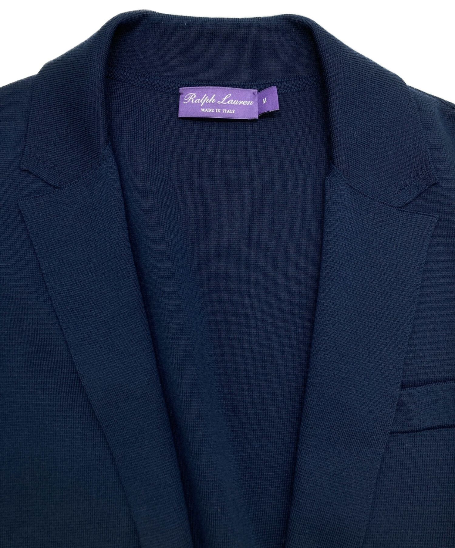 RALPH LAUREN Purple Label (ラルフ ローレン パープル レーベル) ニットテーラードジャケット ネイビー サイズ:SIZE M