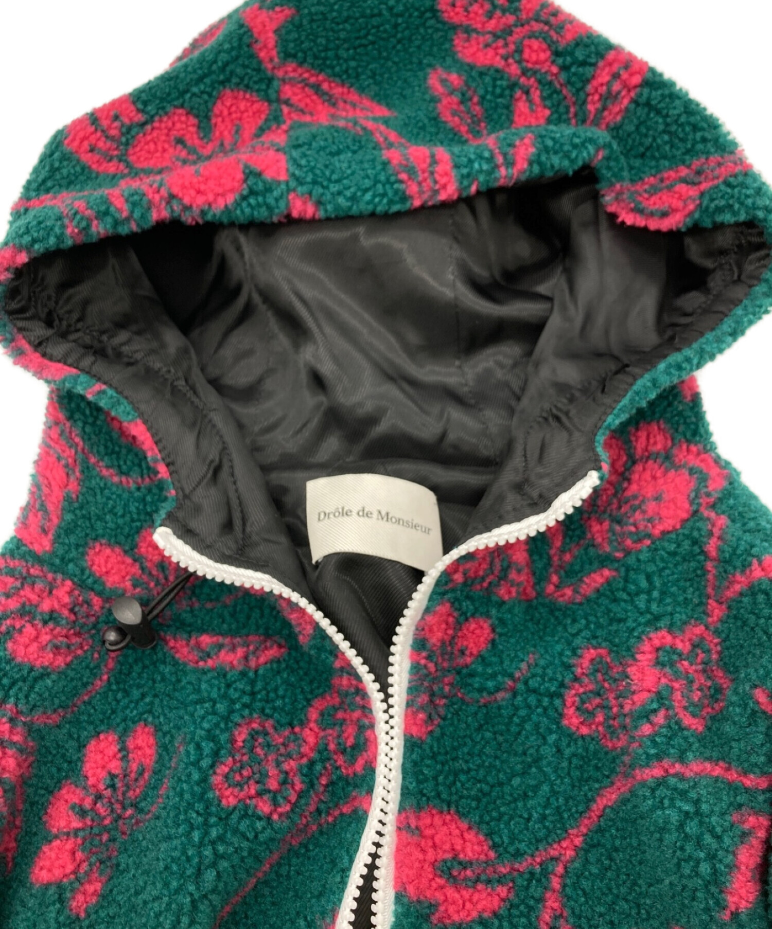 DROLE DE MONSIEUR (ドロール ド ムッシュ) FLORAL FLEECE JACKET（フローラルフリースジャケット） グリーン  サイズ:M