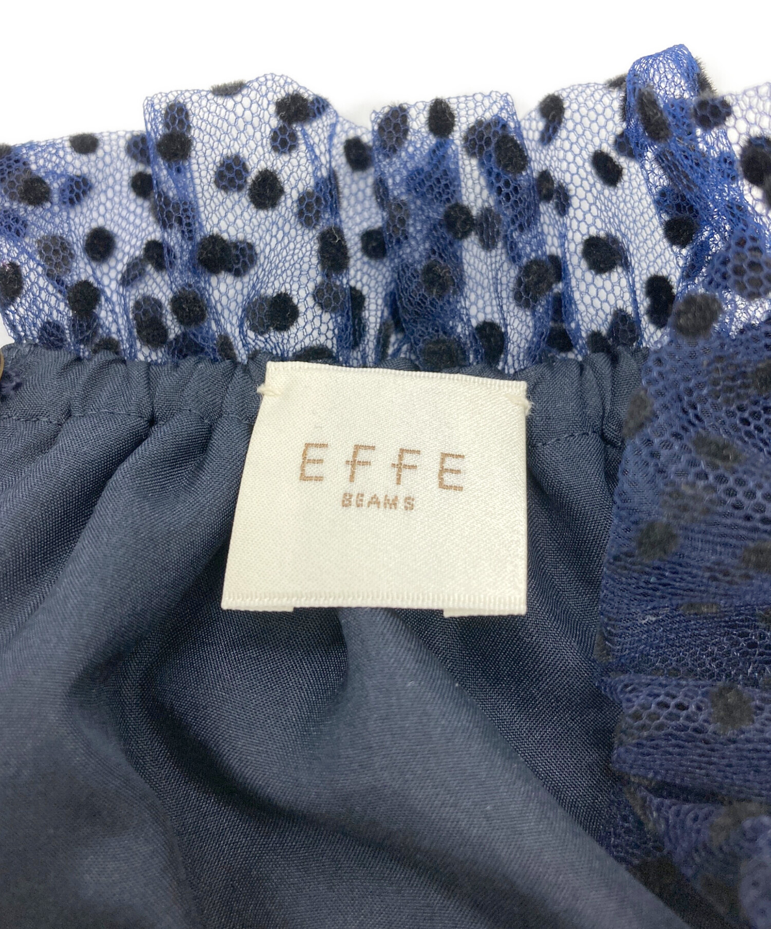 中古・古着通販】EFFE BEAMS (エッフェ ビームス) ドットオーガンジーブラウス ネイビー サイズ:SIZE 38｜ブランド・古着通販  トレファク公式【TREFAC FASHION】スマホサイト