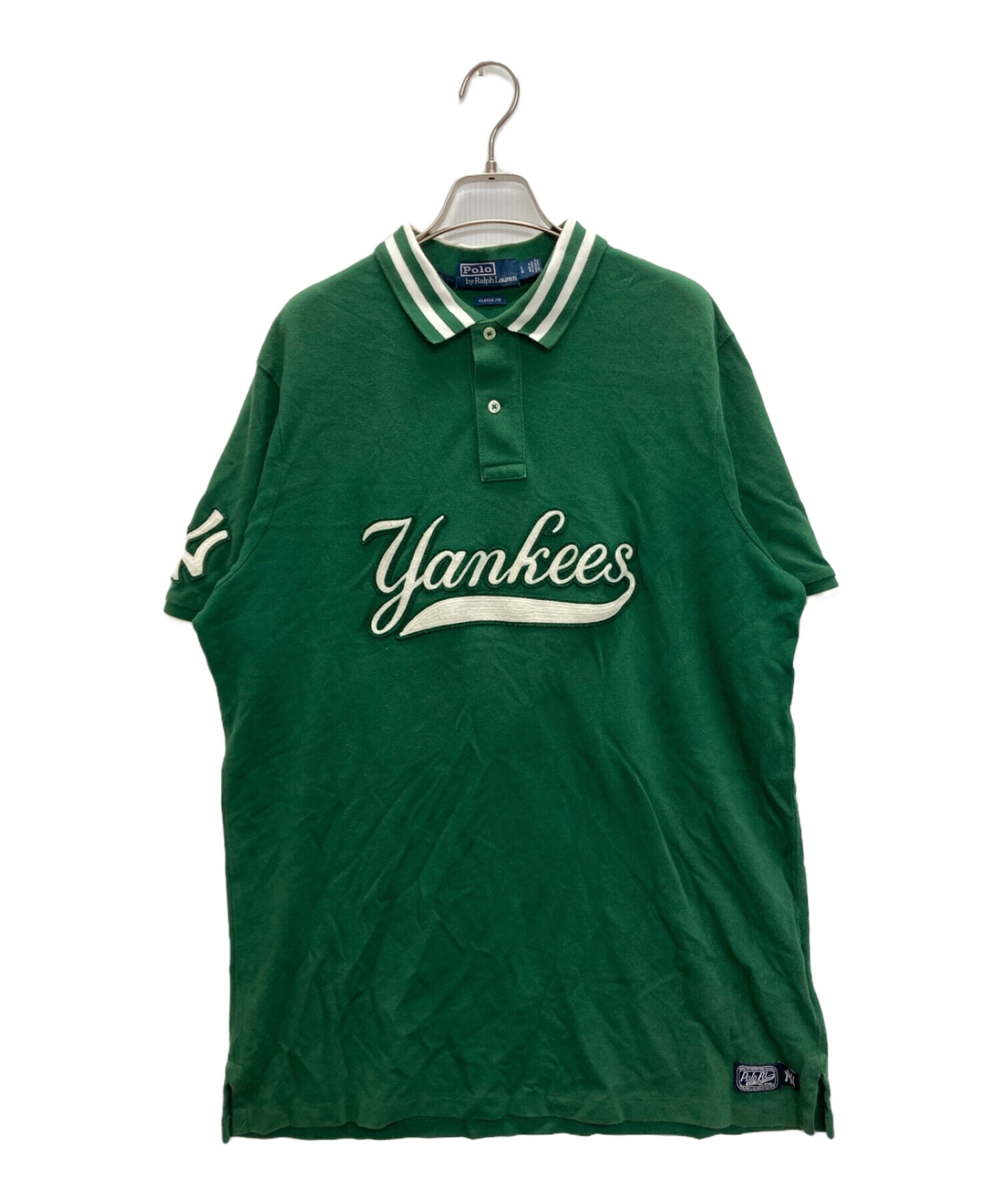 POLO RALPH LAUREN (ポロ・ラルフローレン) NY YANKEES POLO SHIRT グリーン サイズ:SIZE L