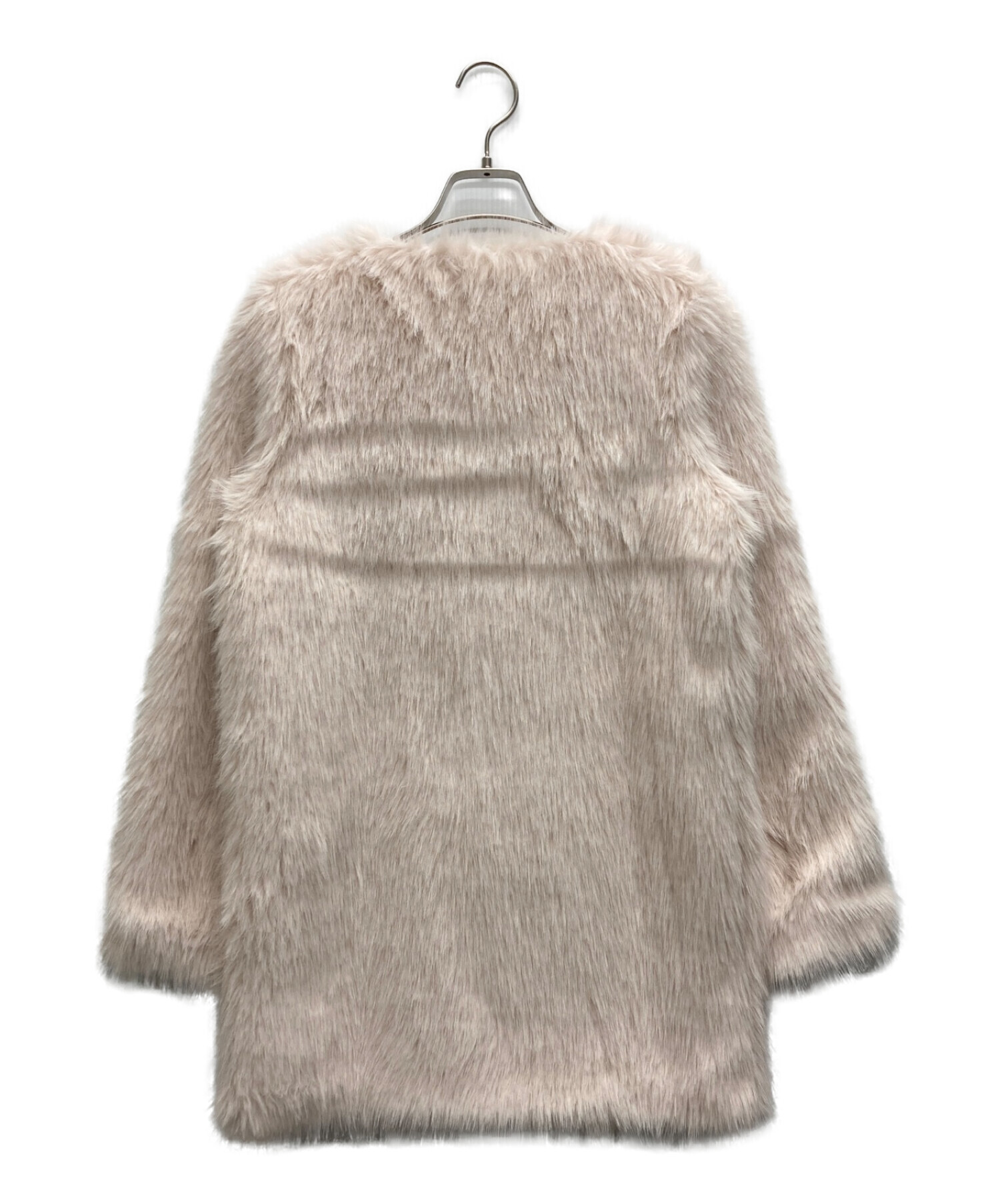 三上悠亜Mistreass Eco-Fur Collarless Coat