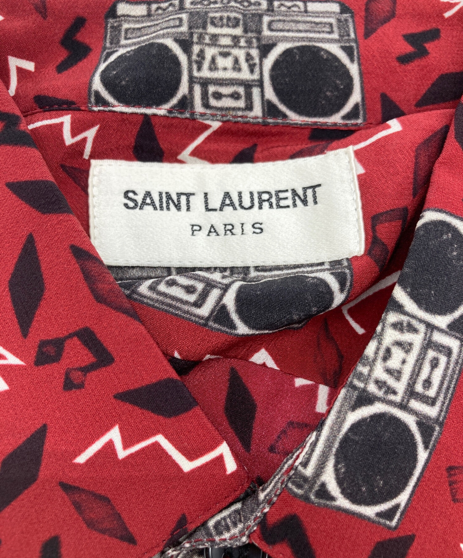 中古・古着通販】Saint Laurent Paris (サンローランパリ) シルク総柄シャツ レッド サイズ:SIZE 38｜ブランド・古着通販  トレファク公式【TREFAC FASHION】スマホサイト