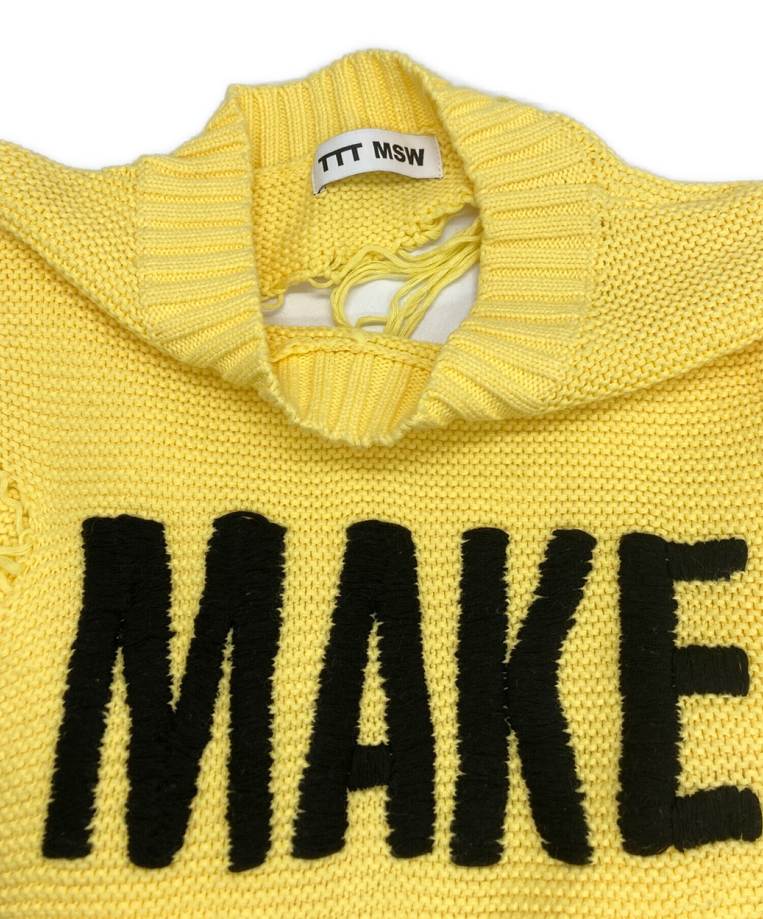 TTT MSW (ティー) Make Love Over Size Damage Knit イエロー サイズ:M