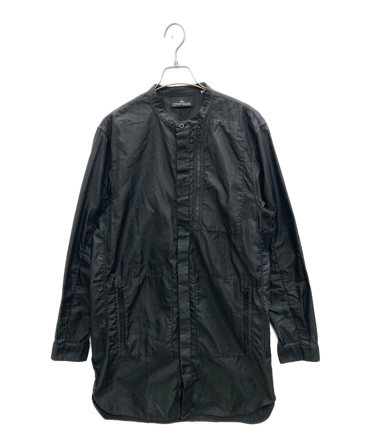 中古・古着通販】STONE ISLAND (ストーンアイランド) ロングシャツ ブラック サイズ:SIZE M｜ブランド・古着通販  トレファク公式【TREFAC FASHION】スマホサイト