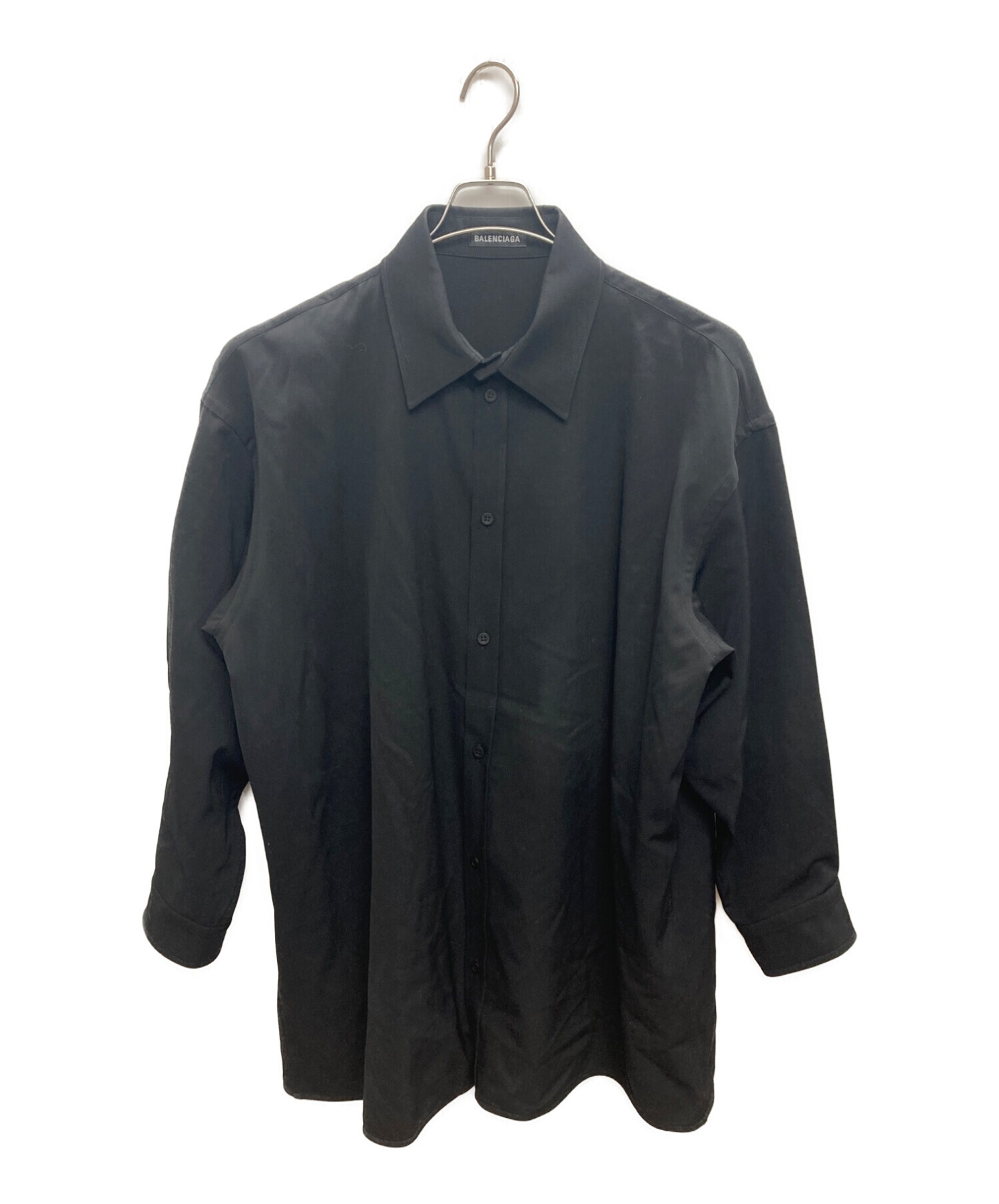 BALENCIAGA (バレンシアガ) オーバーサイズウールシャツ ブラック サイズ:38