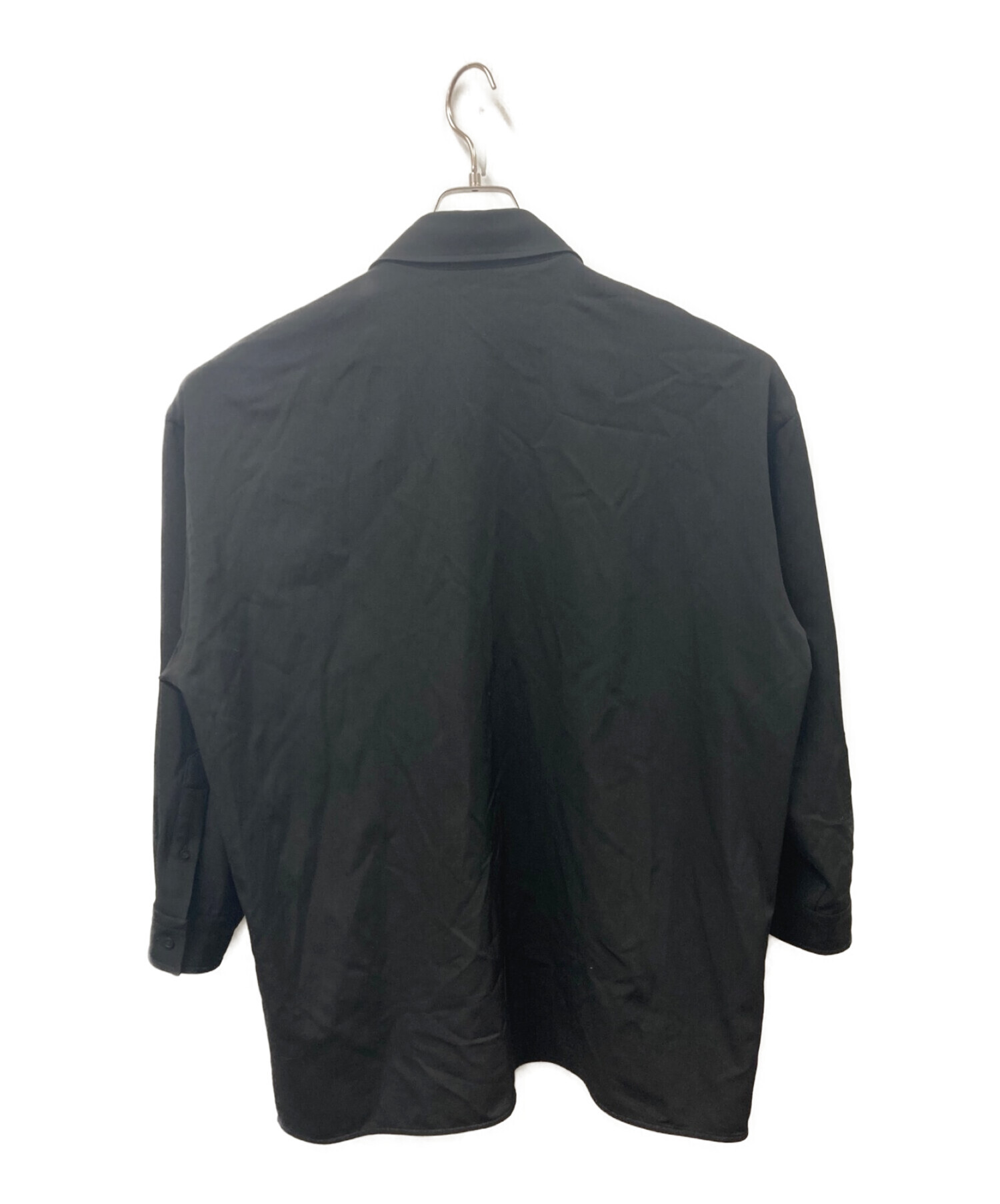 BALENCIAGA (バレンシアガ) オーバーサイズウールシャツ ブラック サイズ:L