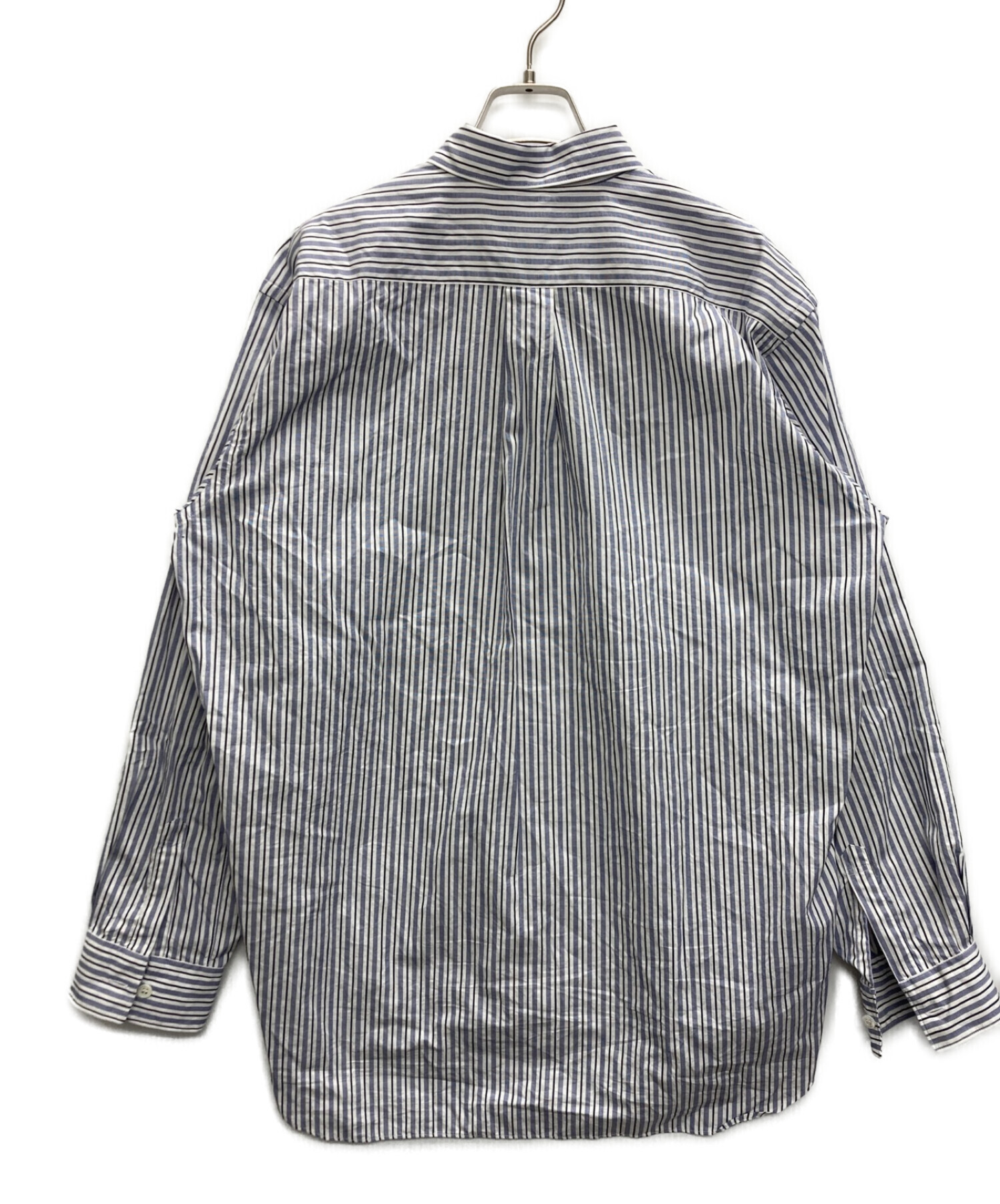 COMME des GARCONS SHIRT (コムデギャルソンシャツ) コットンポプリンストライプレギュラーカラーシャツ ブルー×ホワイト  サイズ:M