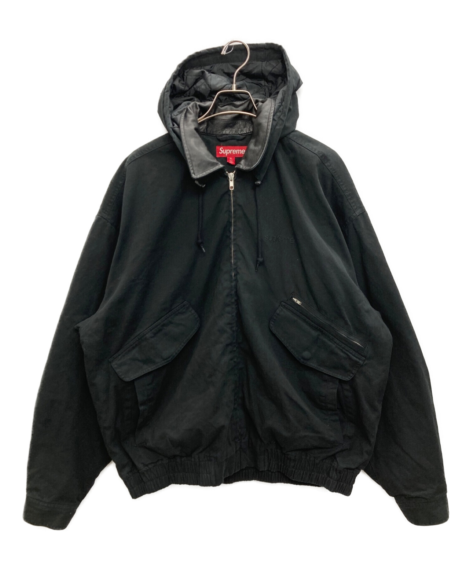 SUPREME (シュプリーム) Leather Collar Utility Jacket ブラック サイズ:SIZE XL