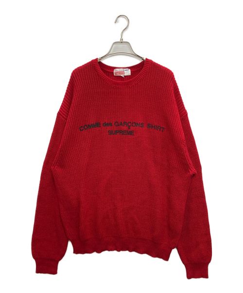 【中古・古着通販】SUPREME (シュプリーム) COMME des GARCONS SHIRT (コムデギャルソンシャツ) コットンクルーネック ニット レッド サイズ:XL｜ブランド・古着通販 トレファク公式【TREFAC FASHION】スマホサイト