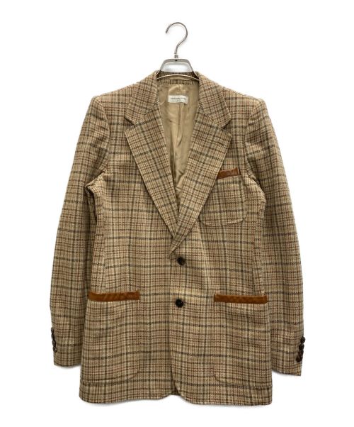 【中古・古着通販】DRIES VAN NOTEN (ドリスヴァンノッテン) 2Bシルクチェックジャケット ベージュ サイズ:48｜ブランド・古着通販  トレファク公式【TREFAC FASHION】スマホサイト