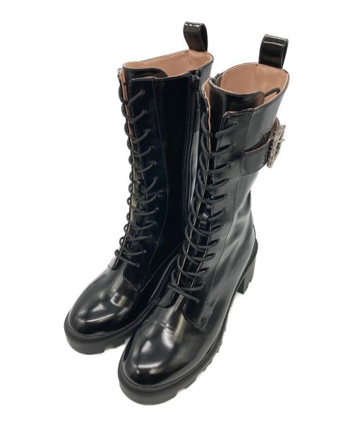 【中古・古着通販】HER LIP TO (ハーリップトゥ) Crystal Buckle Lace-Up Boots ブラック サイズ:SIZE  36｜ブランド・古着通販 トレファク公式【TREFAC FASHION】スマホサイト