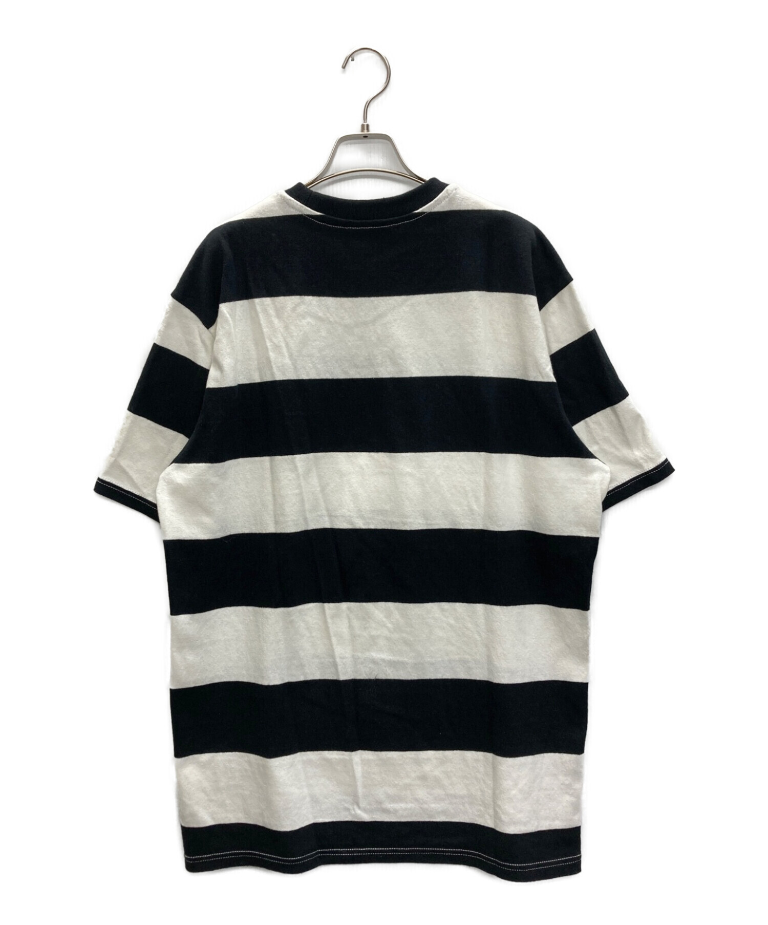 GIVENCHY (ジバンシィ) パッチロゴボーダーカットソー ホワイト×ブラック サイズ:SIZE L