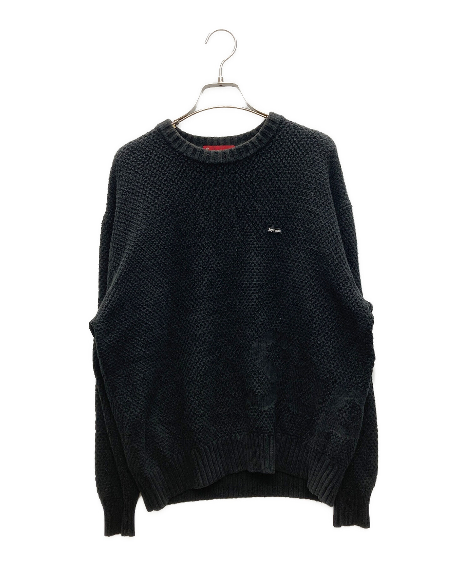 SUPREME (シュプリーム) テクスチャードスモールボックスロゴセーター ブラック サイズ:S