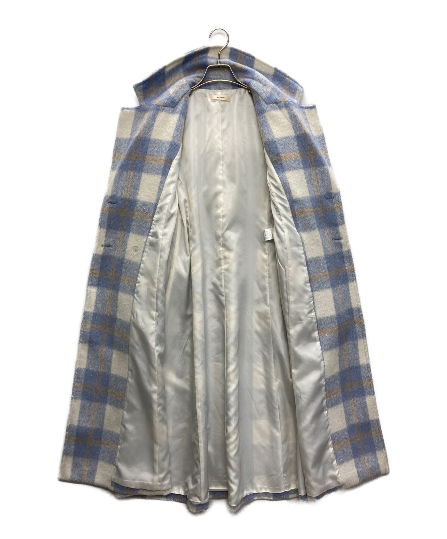 中古・古着通販】MISTREASS (ミストレアス) Big Plaid F&F Coat ブルー