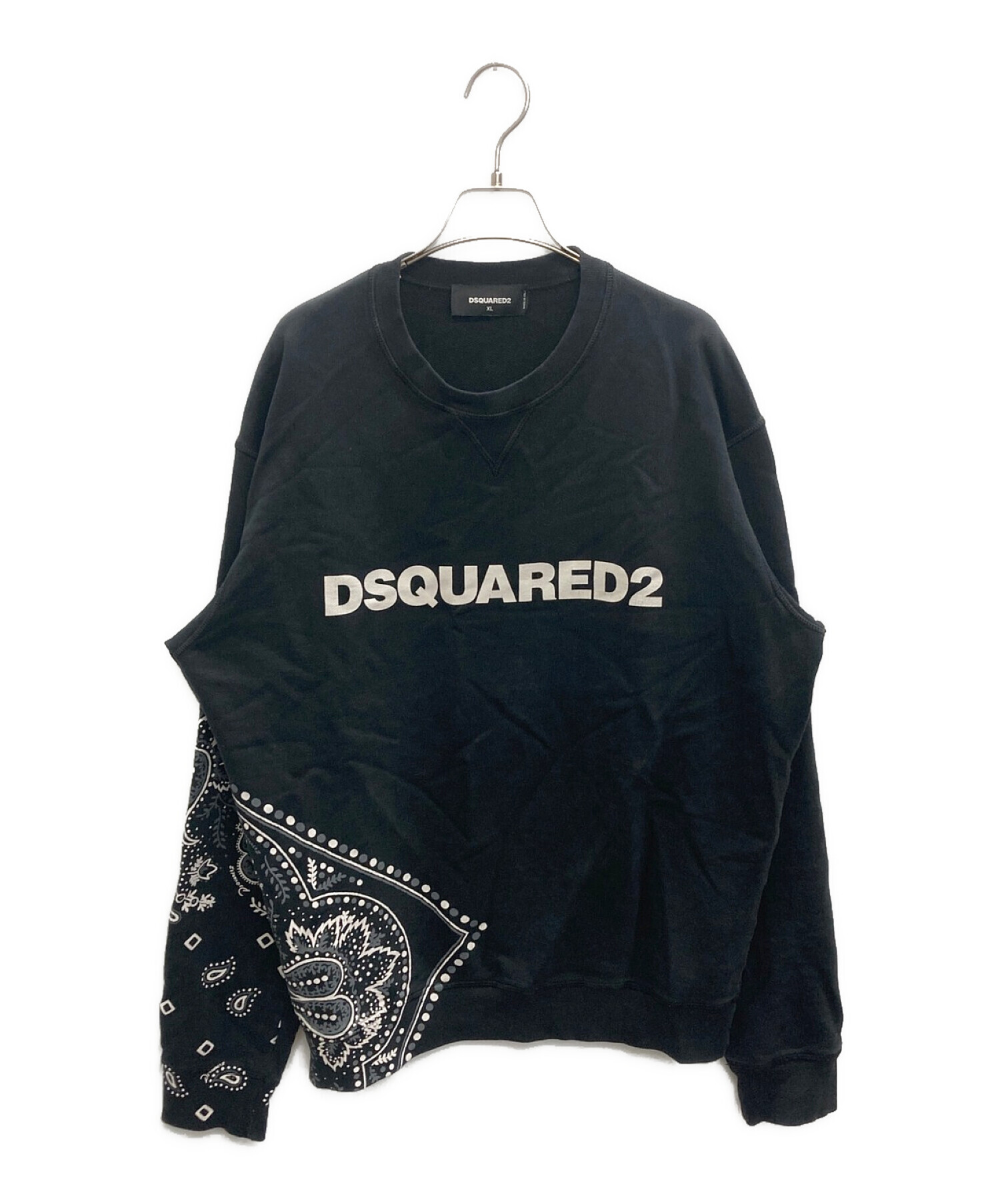 DSQUARED2 (ディースクエアード) バンダナロゴプリントスウェット ブラック サイズ:SIZE XL