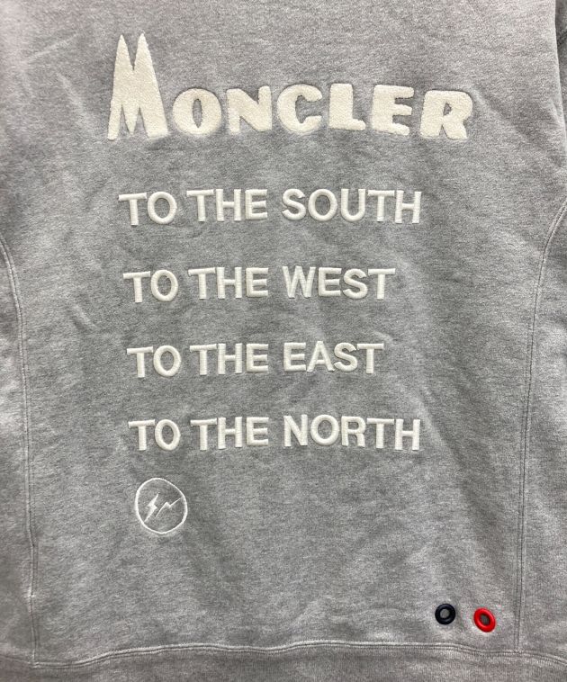 MONCLER (モンクレール) FRAGMENT DESIGN (フラグメントデザイン) バック刺繍スウェット グレー サイズ:SIZE L