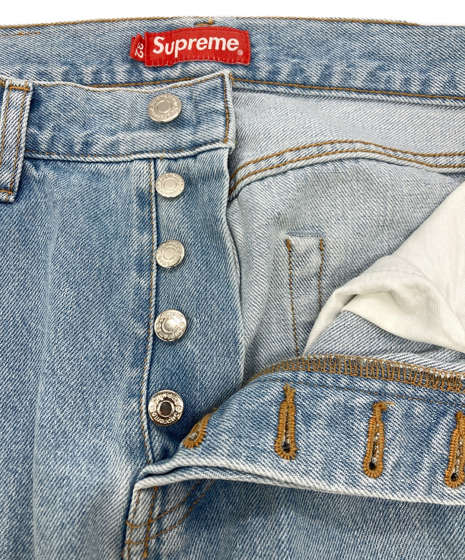 SUPREME (シュプリーム) Washed Regular Jeans/ウォッシュレギュラージーンズ インディゴ サイズ:size32