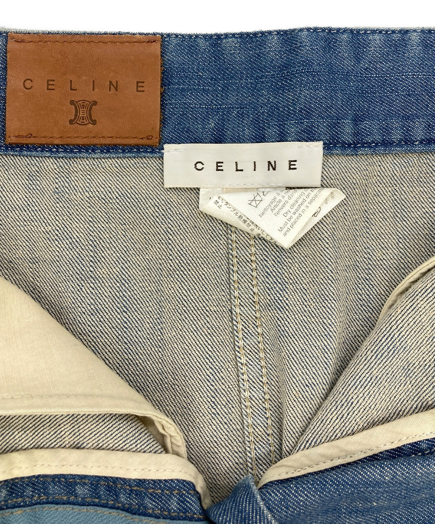 中古・古着通販】CELINE (セリーヌ) チェーンマカダム刺繍デニムタイトスカート インディゴ サイズ:SIZE 34｜ブランド・古着通販  トレファク公式【TREFAC FASHION】スマホサイト