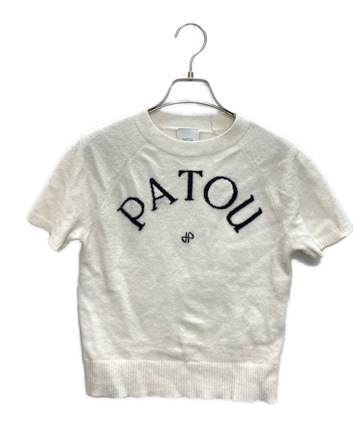 patou (パトゥ) コットンブレンド パトゥジャカードニットトップ ホワイト サイズ:SIZE S